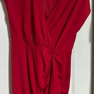 Badgley Mischka Vibrant Red Midi Dress